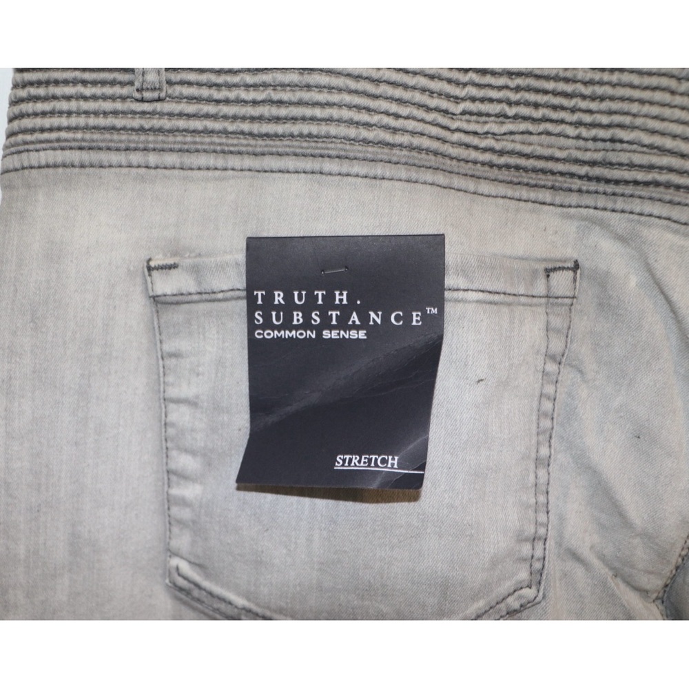 Truth Substance Men's Gray Moto Jeans - Picture 6 of 6